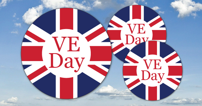 VE Day 2025 80th Anniversary Pin Badge Brooch Union Jack Flag
