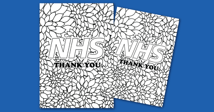 nhs flowers 3 colouring in sheet