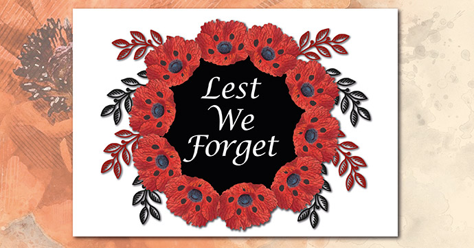 Colour Poppy Wreath With Text colour poppy wreath with text 01