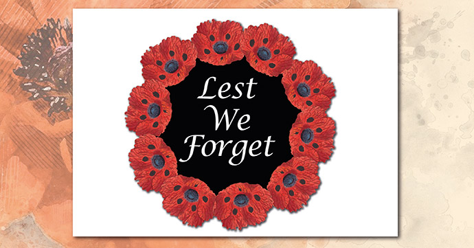 Colour Poppy Wreath With Text colour poppy wreath with text 02