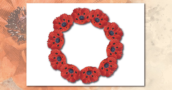 Poppy Wreath Colour poppy wreath colour