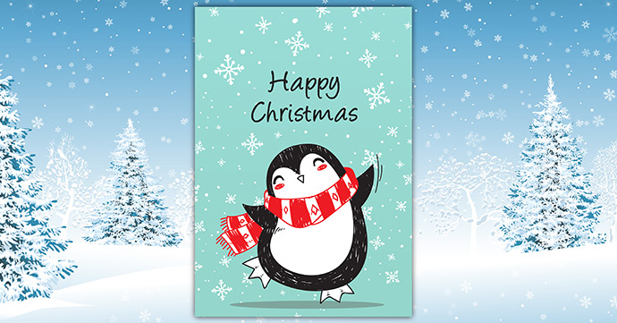 Download Penguin Christmas Card Penguin Christmas card thumbnail.