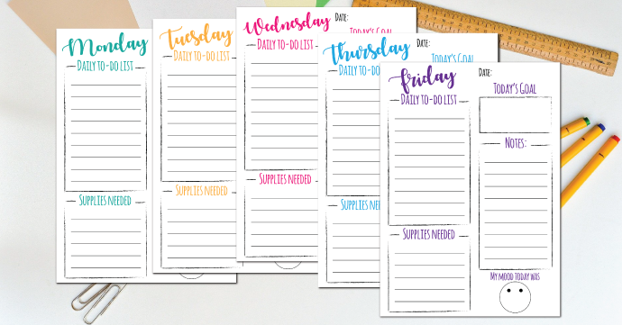 Home School Weekly Day Planners Home school weekly day planners