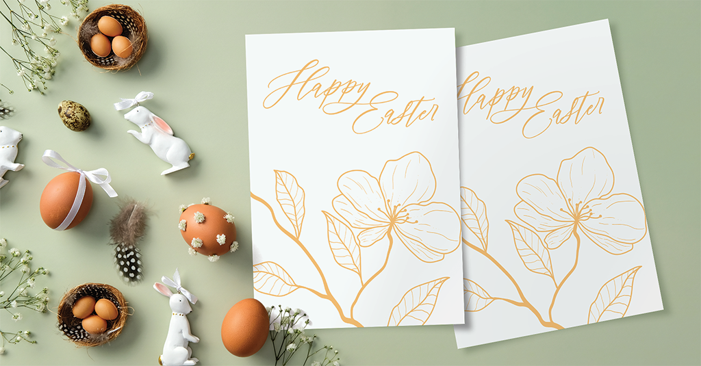 Download Happy Easter Cursive Flower Card happy easter cursive flower card