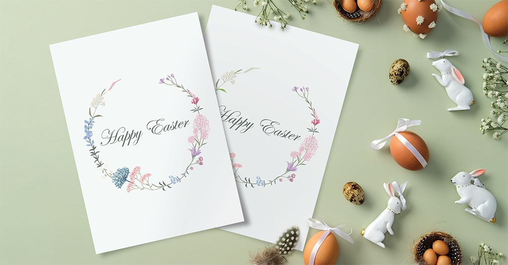 Download Easter Floral Wreath Card happy easter floral wreath card