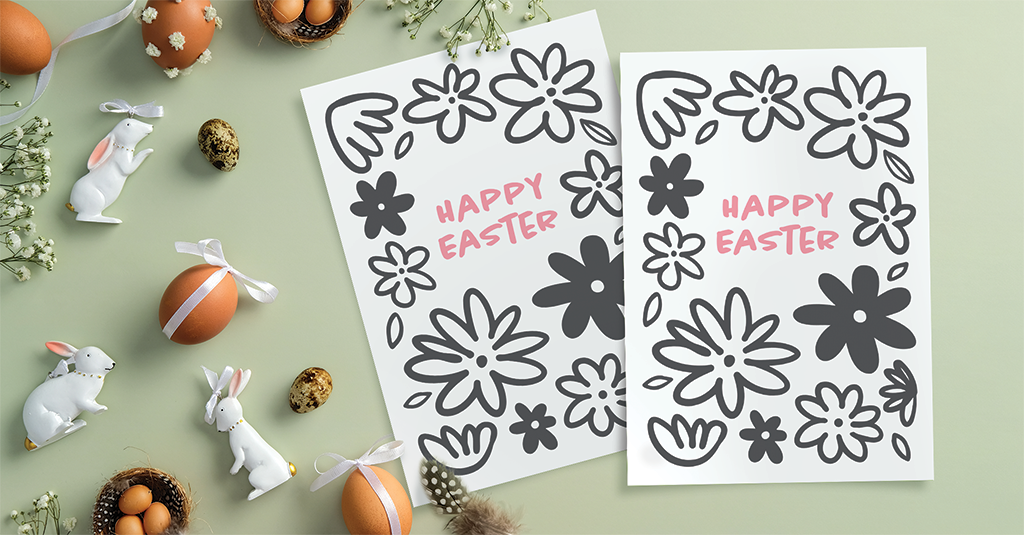 Download Easter Flowers Sketch Card happy easter flowers sketch card