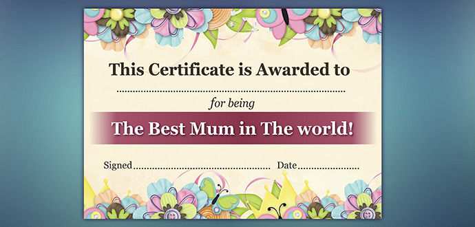 Download Best Mum in the World Certificate >> Best mum in the world printable mothers day certificate