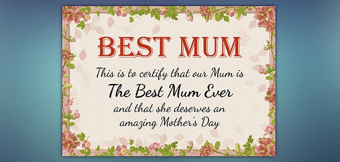 Download Mother's Day Certificate - Best Mum >> Printable mother's day certificate best mum thumbnail