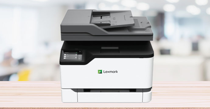 Lexmark CX331adwe Lexmark CX331adwe printer on desk