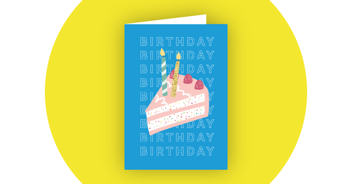 birthday cake slice a5 card thumbnail