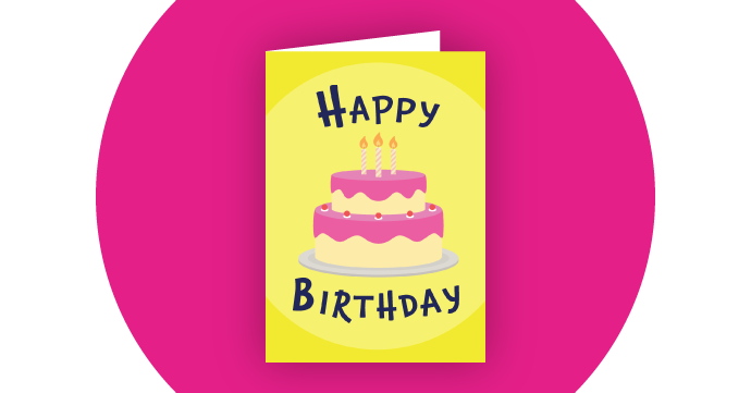 happy birthday cake a5 card thumbnail