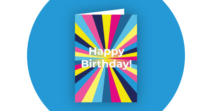 happy birthday gradient pinwheel a5 card
