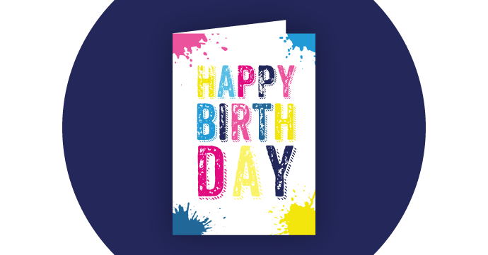 happy birthday grunge a5 card thumbnail