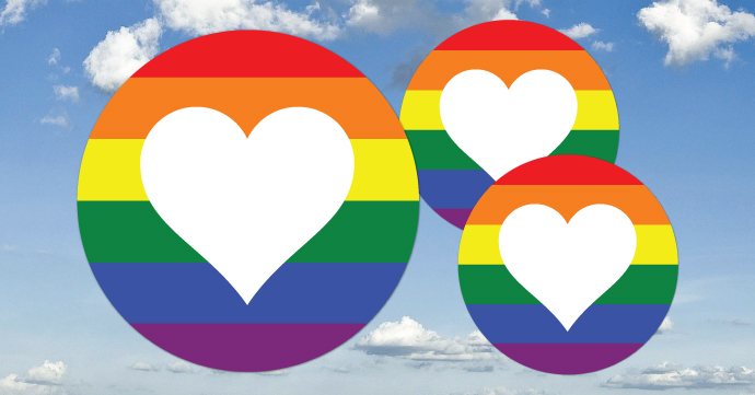 love heart rainbow cut out circle thumbnail