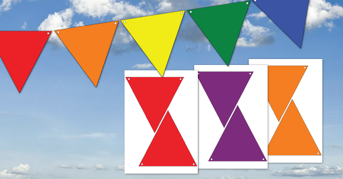 rainbow colours cut out bunting thumbnail