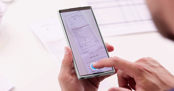 Mobile Scanning Mobile scanning a receipt.