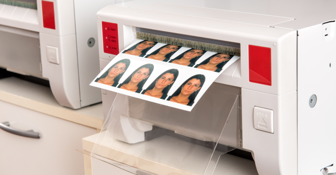 Printer Printing a Passport Photo printer printing a passport photo