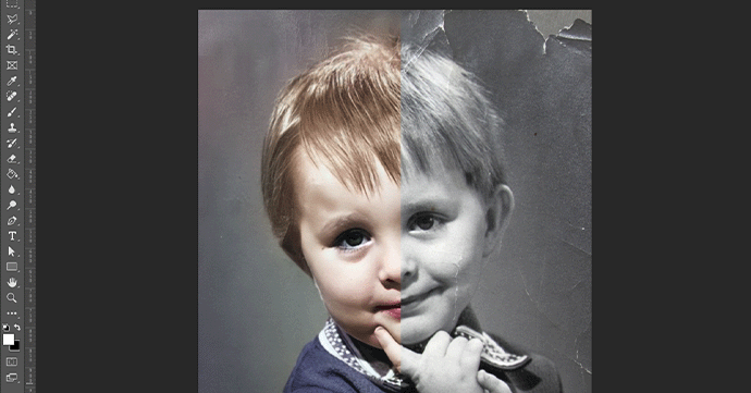 Restoration Techniques Before and after photo restoration.