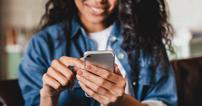 Person holding a smartphone.