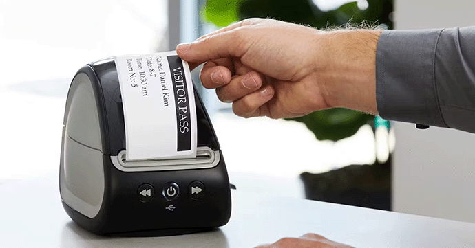 Thermal printer with a label.
