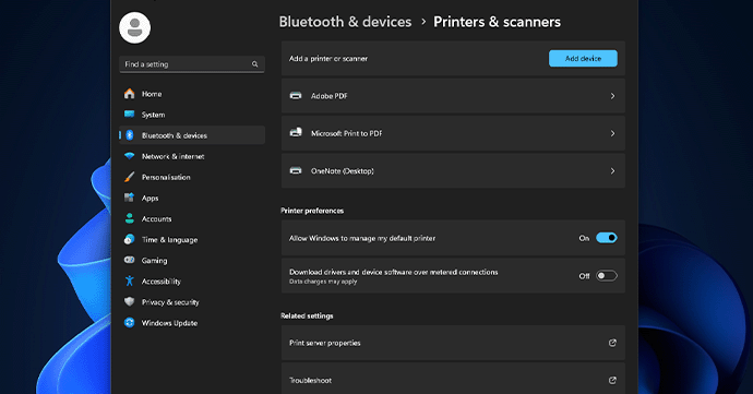 Printers and Scanners Windows Menu printers and scanners windows menu