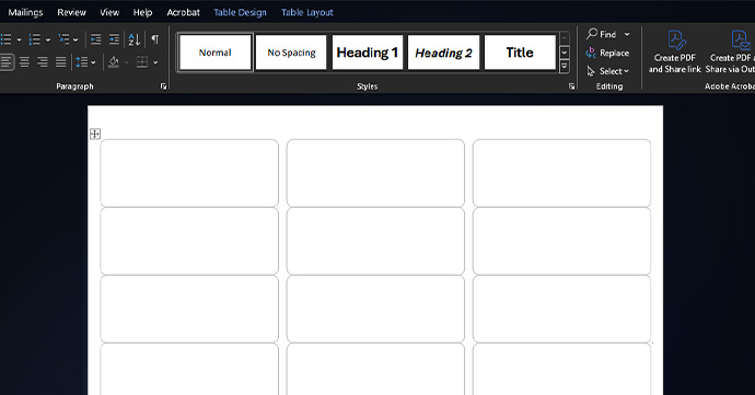 Word Label Template Word label template.