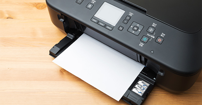 Printer with paper