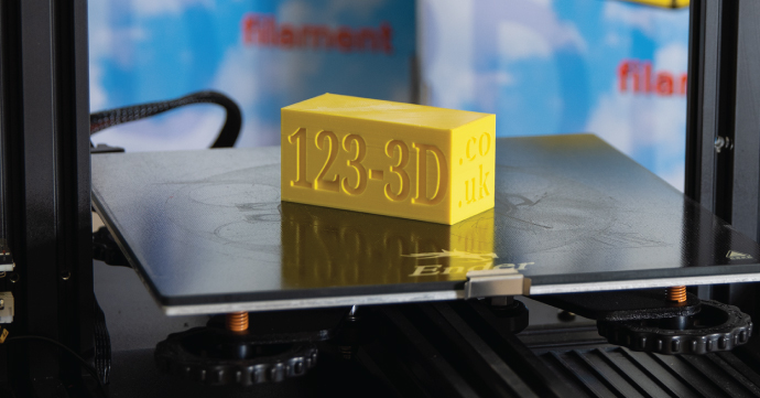 123 3D UK printed logo.