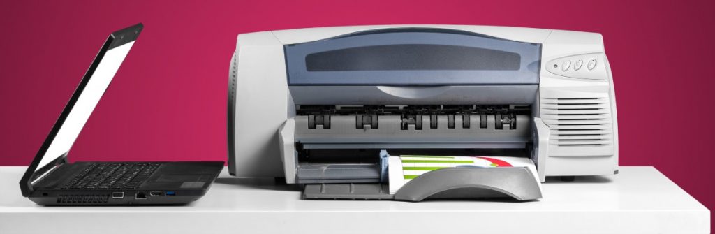 Printer Clearance Printer and a laptop.