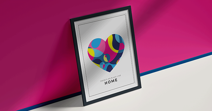 colourful heart print