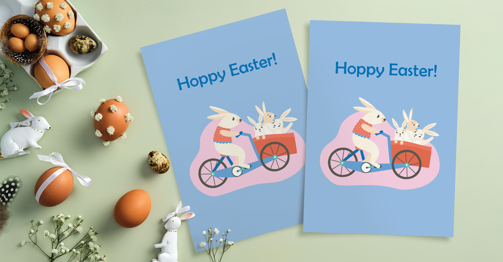 Download Hoppy Easter Card hoppy easter with rabbits card