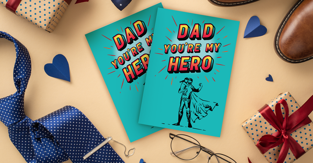 Dad You're my Hero Fathers Day Card dad you're my hero fathers day card