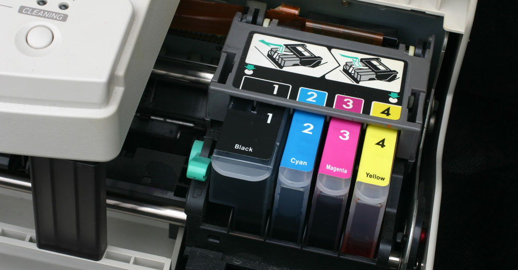 Ink cartridges in a printer