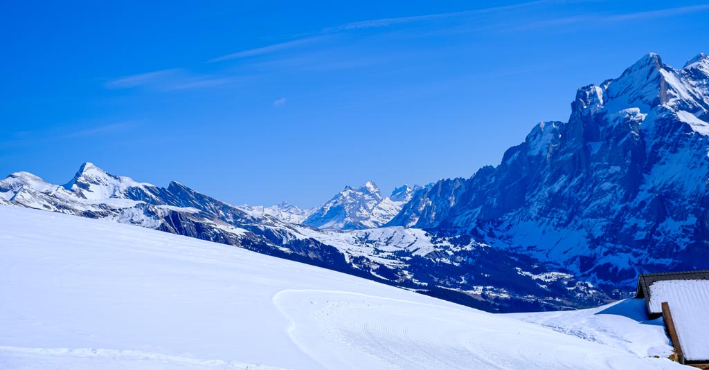 Wide angle photo of a snowy mountain wide angle photo of a snow mountain
